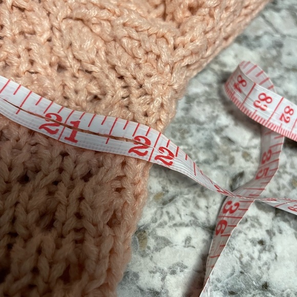 Noisy May Peachy Pink Chunky Knit Turtleneck Sweater Oversized Women’s Small - Picture 10 of 10